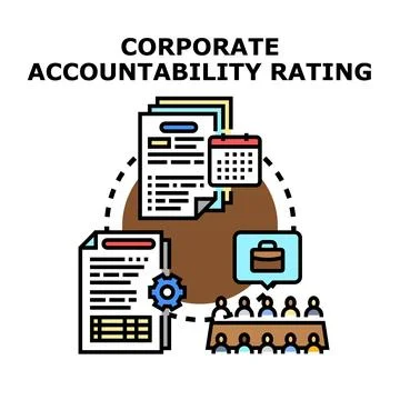 Corporate accountability rating evaluating performance data Stock Illustration