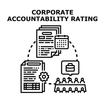 Corporate accountability rating evaluating performance data Stock Illustration