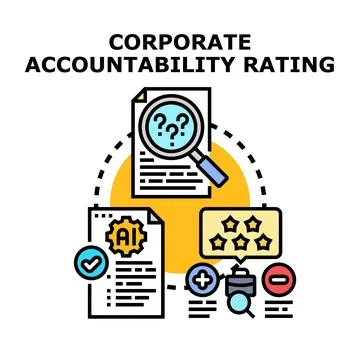 Corporate accountability rating process analyzing and reviewing data 스톡 일러스트