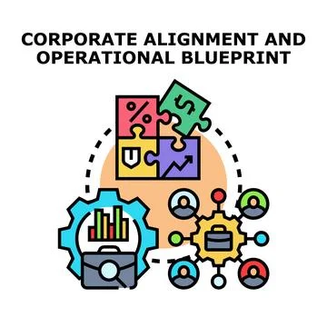 Corporate alignment operational blueprint creating successful business strate Stock Illustration