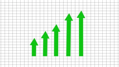 Corporate Analytics Graph Animation with Rising Business Indicators Stock Footage 337009135
