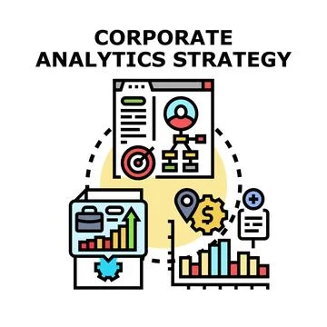 Corporate analytics strategy planning and business development イラスト素材