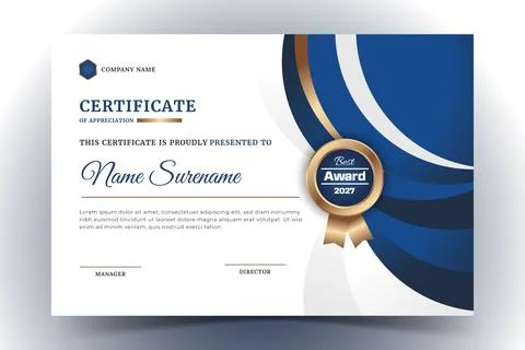 Corporate Appreciation Certificate Design Illustrazione stock