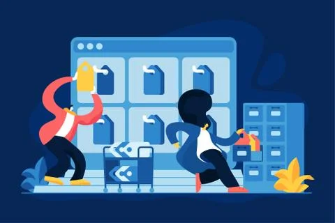 Corporate archive flat vector illustration イラスト素材