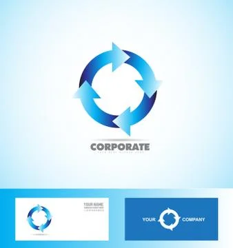Corporate arrow circle logo loop seamless Stock Illustration