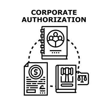 Corporate authorization concept for business management Stock Illustration