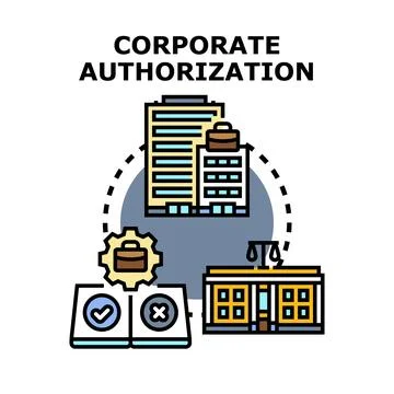 Corporate authorization policy approval process concept イラスト素材