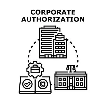 Corporate authorization policy approval process concept Illustrazione stock