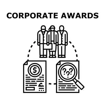 Corporate awards program evaluating employee performance criteria Stock Illustration