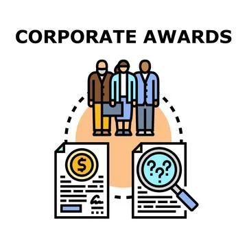 Corporate awards program evaluating employee performance criteria Stock-Illustration