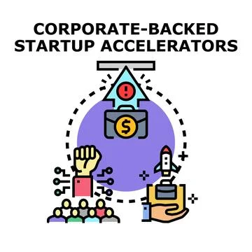 Corporate backed startup accelerators concept vector icon Stock Illustration