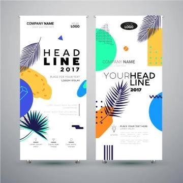 Corporate Banner - set of modern vector template abstract illustrations Stock Illustration
