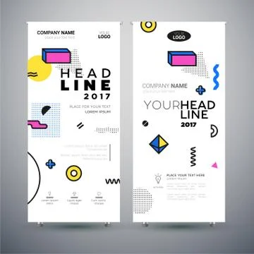 Corporate Banner - set of modern vector template abstract illustrations Illustrazione stock