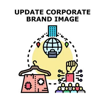 Corporate brand image refreshing concept illustrating global business and e.. Stock Illustration