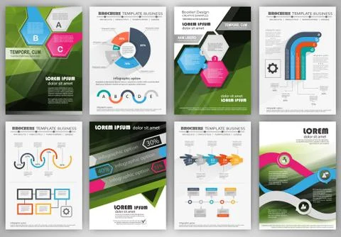 Corporate brochures and infographics elements Stock Illustration
