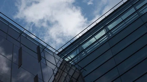 Corporate Building Clouds Moving Slow Stock Footage 117231914