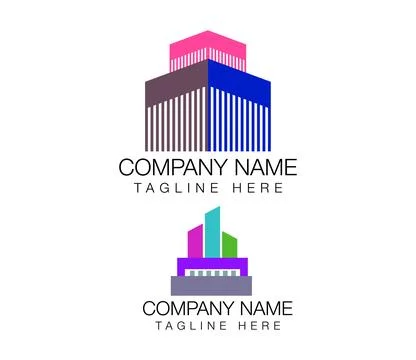 Corporate Building Logo Set: Modern Company Logo Icons for Real Estate, Off.. Stockillustratie