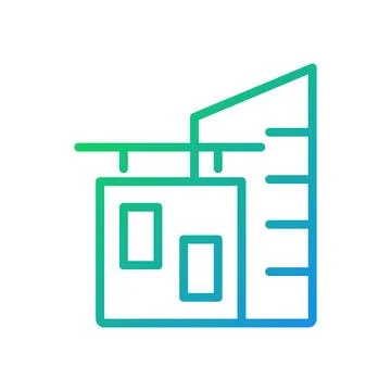 Corporate building pixel perfect gradient linear vector icon Ilustración de archivo