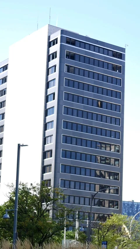 A Corporate Building in Summer - Vertical Stock Footage 327429527