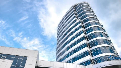 Corporate Building Timelapse (Clouds, Reflections On Glass)(skyscraper, tower) Stock Footage 70450652