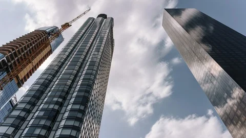 Corporate building under construction in Manhattan - New York - USA Stock Footage 114404446