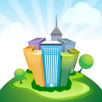 Corporate buildings Stock Illustration