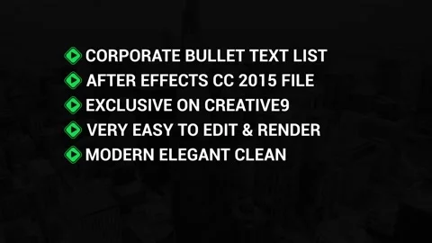 Corporate Bullet Texts 스톡 After Effects