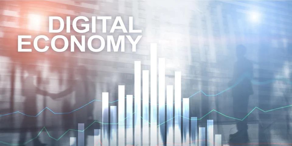 Corporate Business Concept. Binary Code on Moderns City Bulidings. Stockfoto's