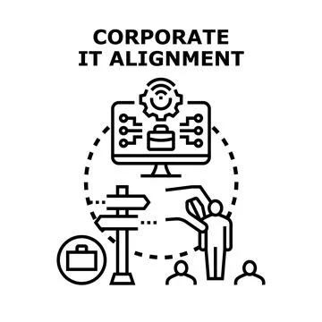 Corporate business it strategy alignment optimizing technology solutions Stockillustratie
