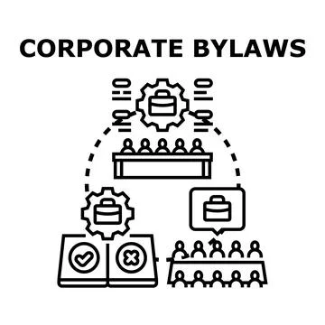 Corporate bylaws developing company rules and regulations Stock Illustration