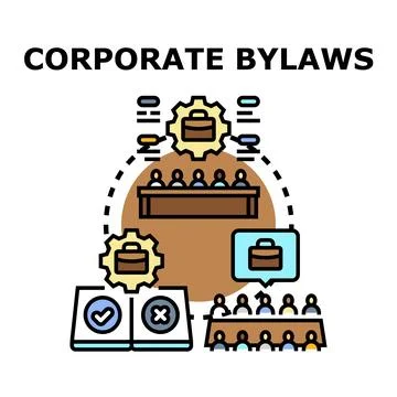 Corporate bylaws developing company rules and regulations Stock Illustration