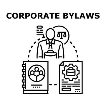 Corporate bylaws developing company rules and regulations Illustration