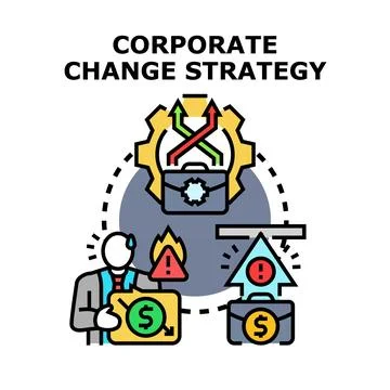 Corporate change strategy concept adapting business transformation Stock-Illustration