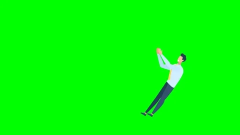 Corporate character with red tie. Man in formal clothes making hand gesture Stock Footage 340522982