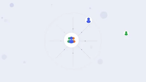 Corporate circular hub org chart. Flat design, light mode Stock Footage 342621873