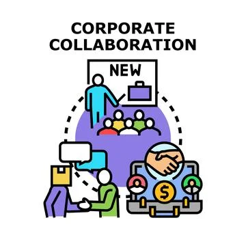 Corporate collaboration concept creating successful business partnership Stock Illustration