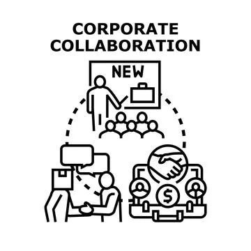 Corporate collaboration concept creating successful business partnership Stock Illustration