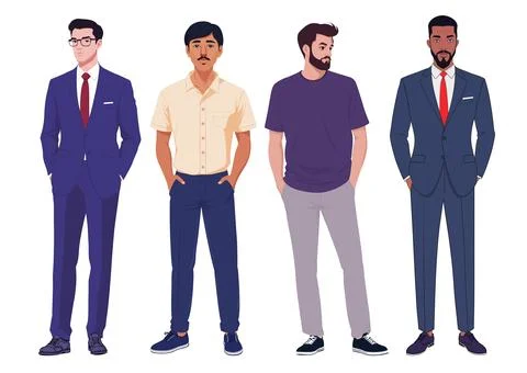 Corporate Command: Vector Illustration of Business Executives Stock Illustration