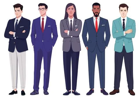 Corporate Command: Vector Illustration of Business Executives Stock Illustration