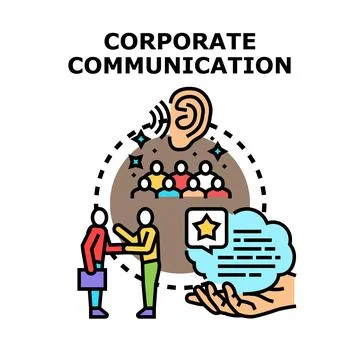 Corporate communication strategy developing business network Stock Illustration