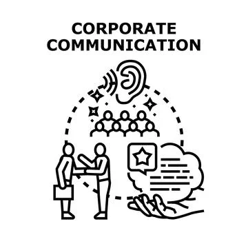 Corporate communication strategy developing business network Stock Illustration