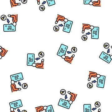 Corporate communications copywriting vector seamless pattern Stock Illustration