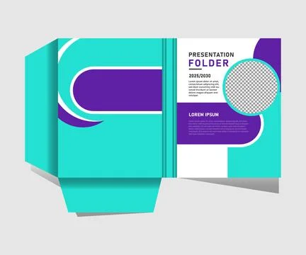 Corporate company presentation folder layout template concept Illustrazione stock
