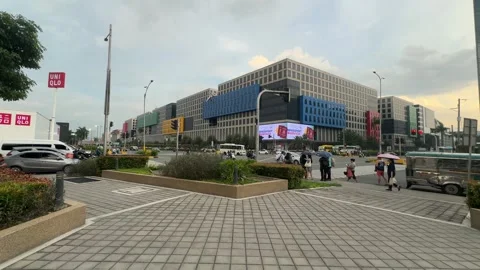 Corporate Complex View at EDSA Extension 4K 60fps Stock Footage 338350226