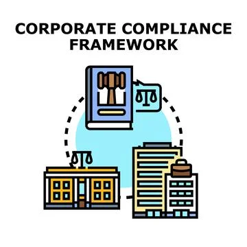 Corporate compliance framework managing law and business processes Stockillustratie