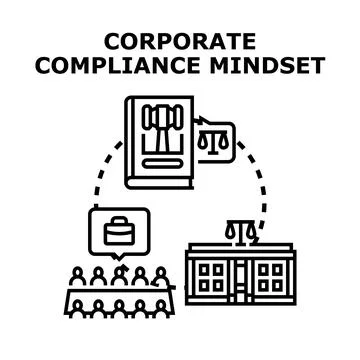 Corporate compliance mindset developing business legal regulations 库存插图