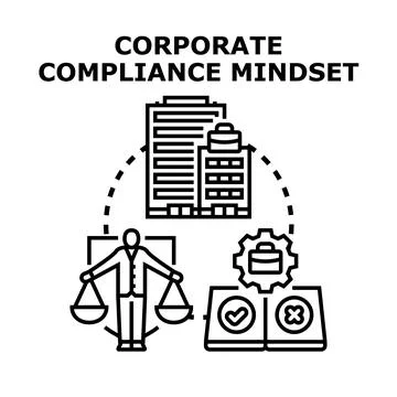 Corporate compliance mindset ensuring ethical business practice Stock Illustration