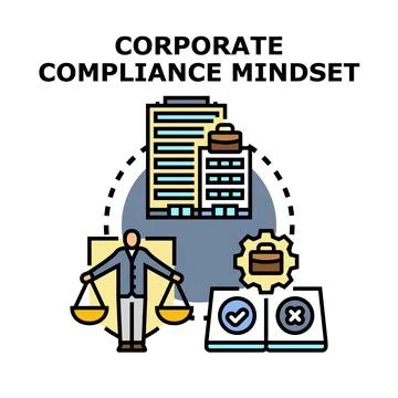 Corporate compliance mindset ensuring ethical business practice Stock Illustration