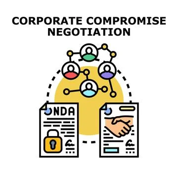 Corporate compromise negotiation concept flat illustration 스톡 일러스트
