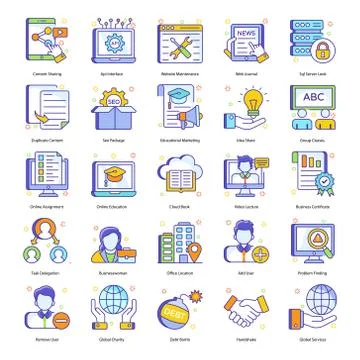 Corporate Concepts in Flat Style Pack Illustrazione stock